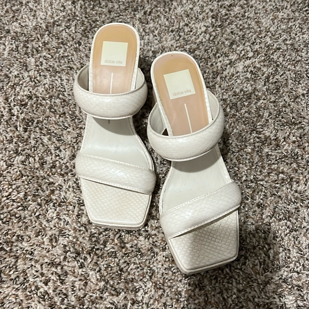 White Dolce Vita Heeled Sandals